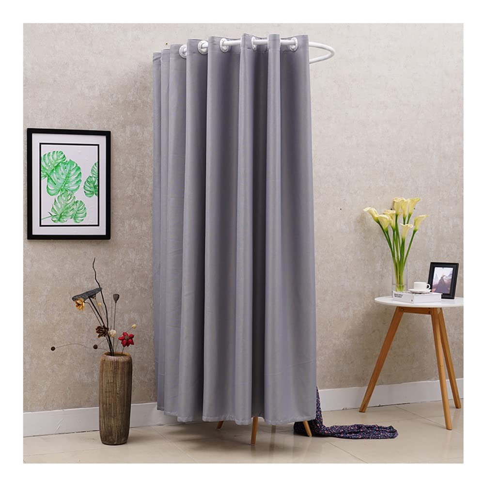 Cabine d'essayage de protection de la vie privée avec rail mobile gris