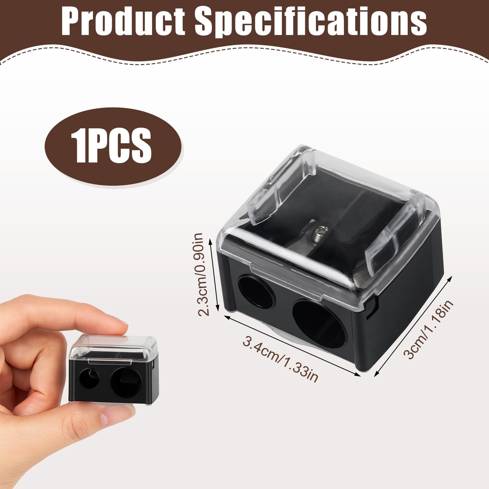 Sacapuntas de Maquillaje Doble - Afilador Universal para Lápices de Ojos y Labios con Cuchilla de Precisión - Accesorios De Maquillaje