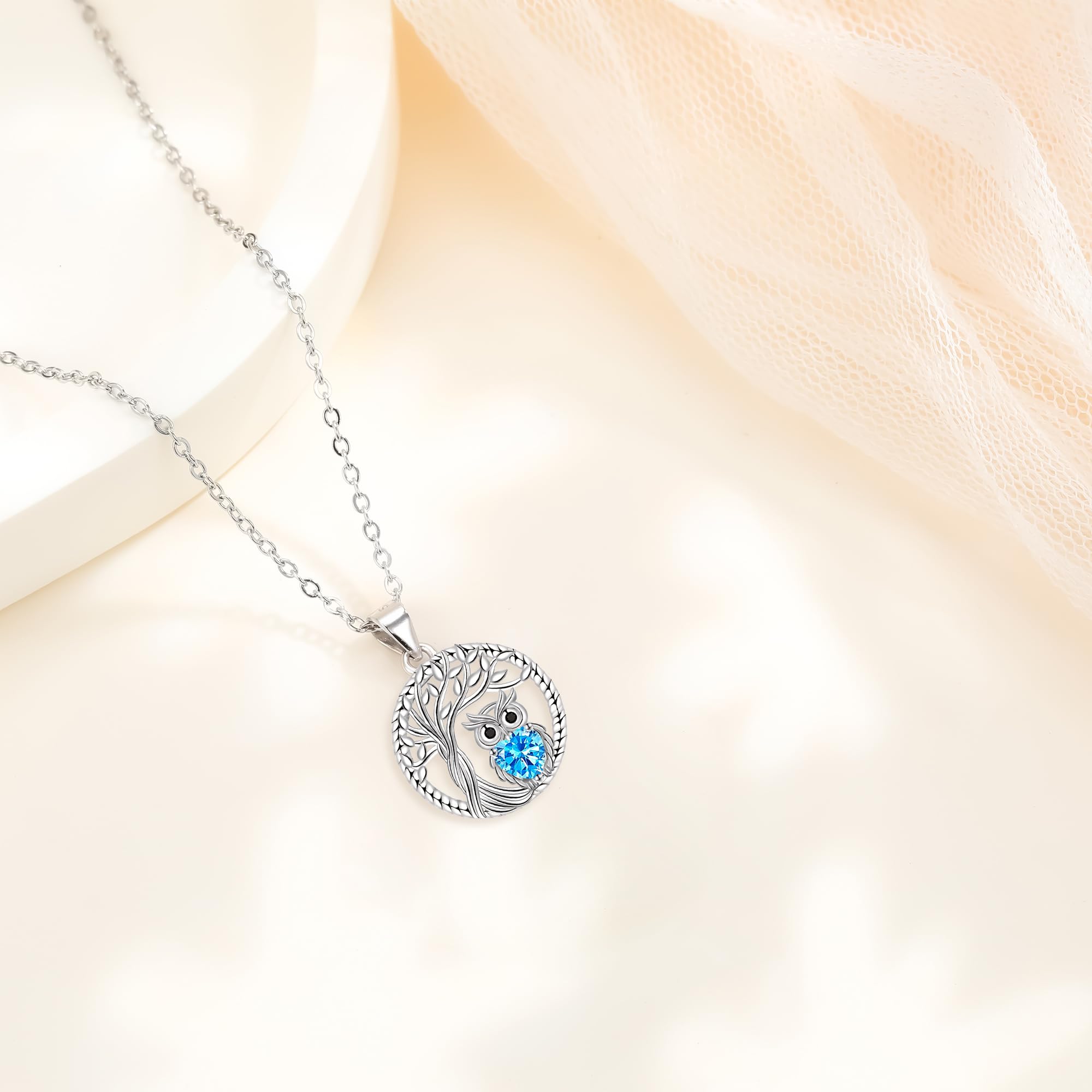 Lebensbaum Halskette für Damen 925 Sterling Silber Kette, Geburtstag Valentinstag Weihnachten Geschenke für Frauen Freundi