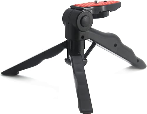 Mini trípode de mesa con almohadillas y empuñadura de pistola suave para cámaras DSLR de 1/4 pulgadas con un peso de hasta 2.5 libras