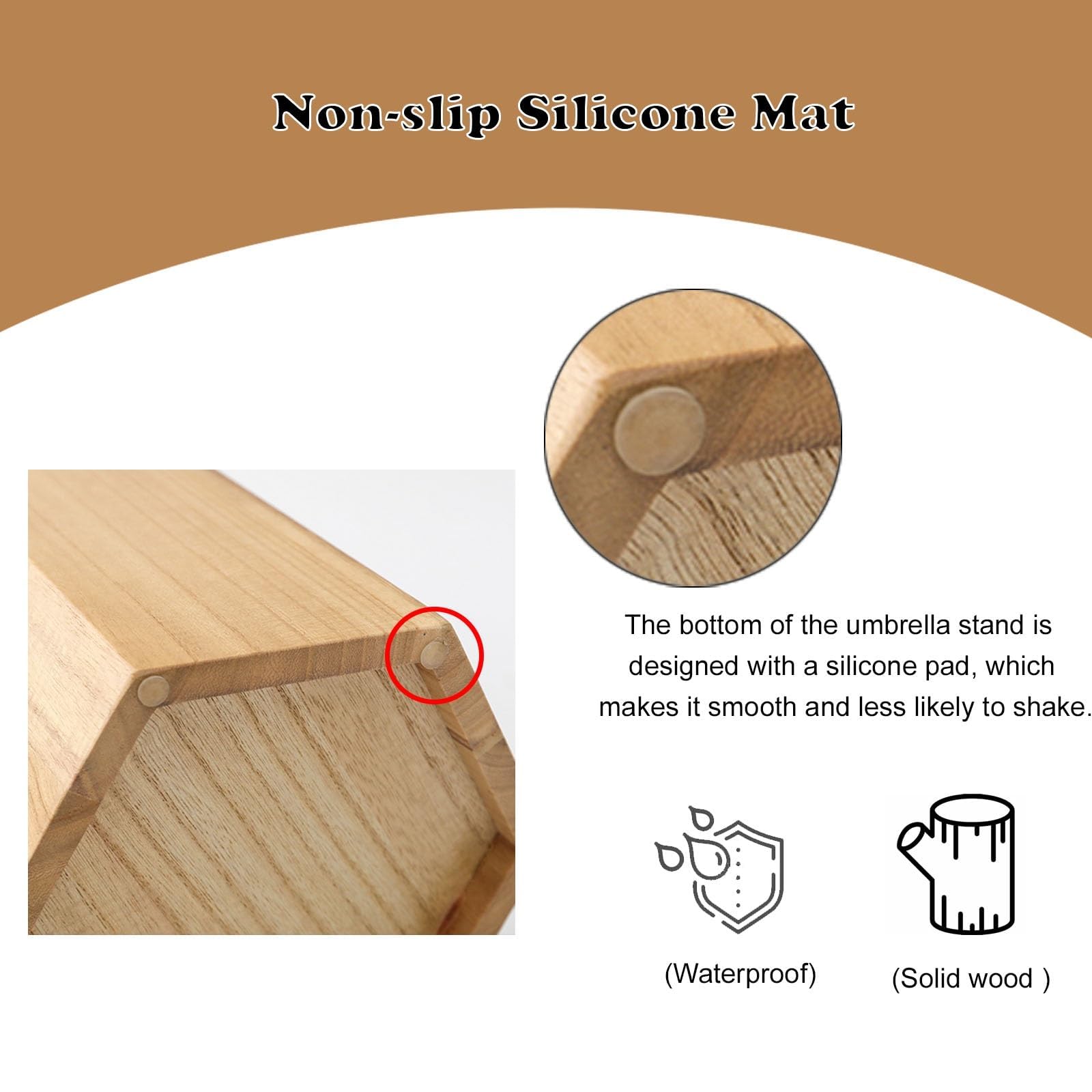 Portaombrelli in legno con vassoio antigoccia, elegante organizer per corridoi, case e spazi pubblici