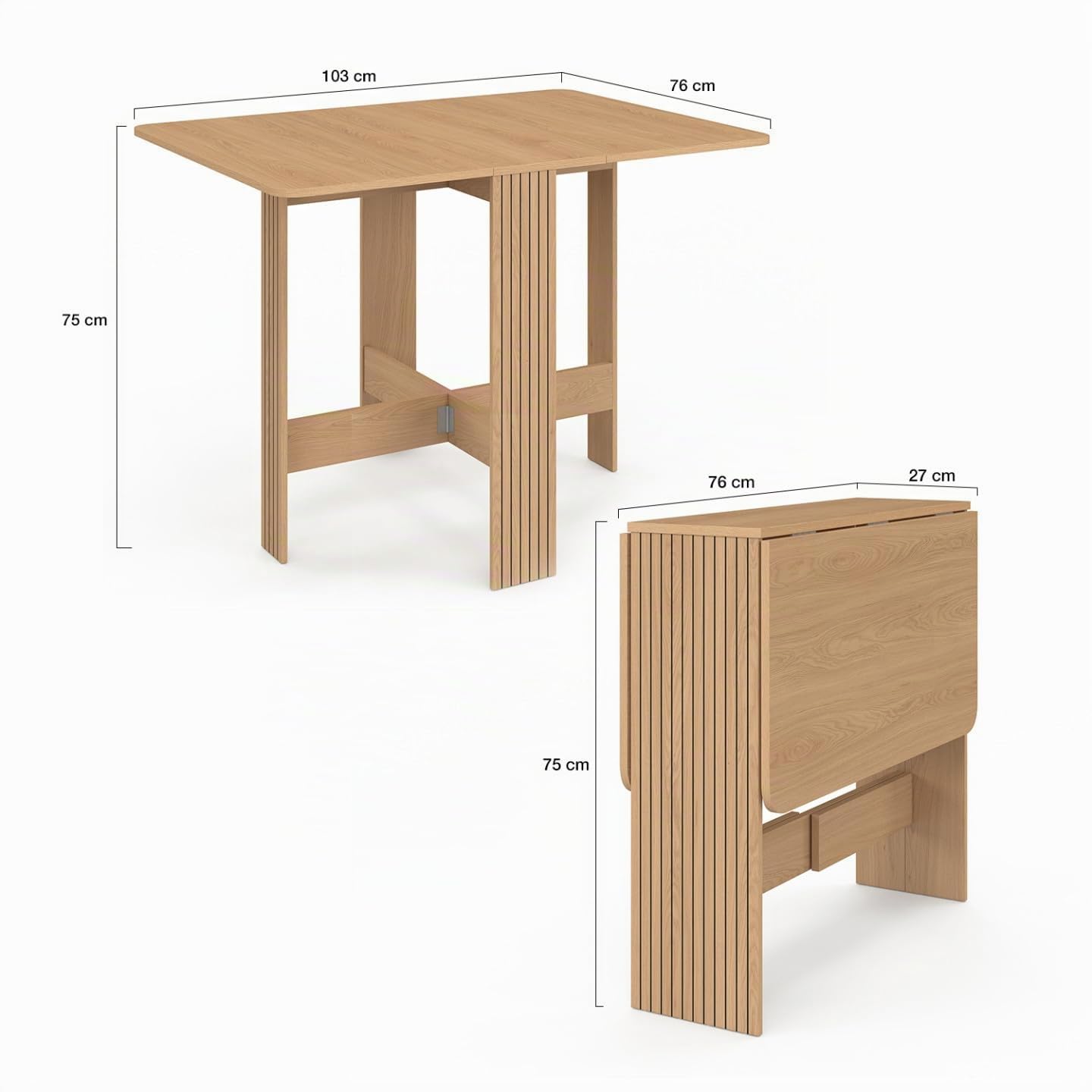 IDMarket - Table Console Pliable Juliette 2-4 Personnes 103 x 76 cm