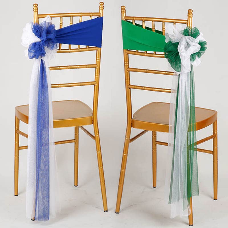 Fasce for sedie in organza trasparente con nodo, coprisedia fiocco(14)