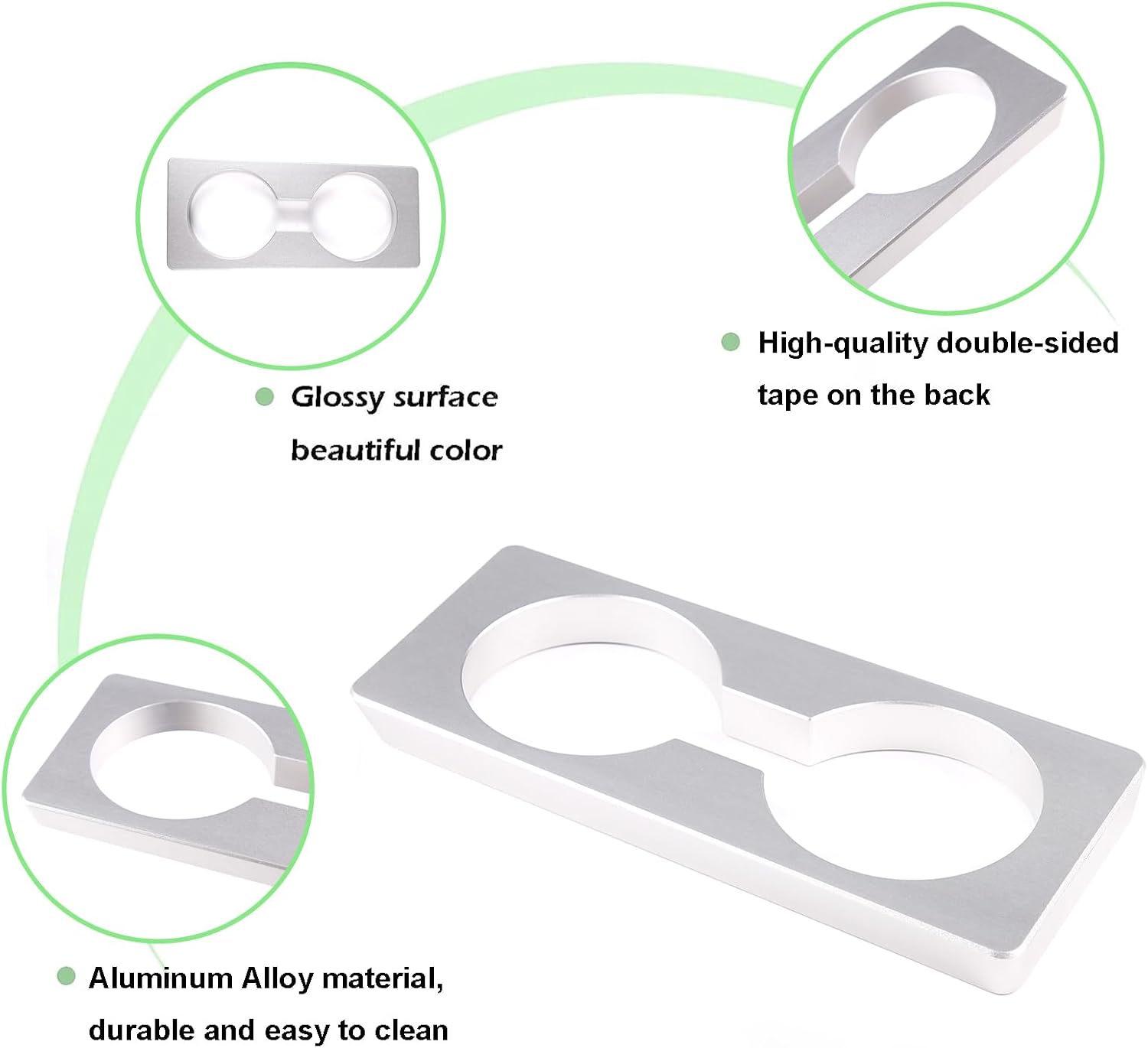 Car Cup Holder Expander Adapter Compatible with 2003-2007 Hummer H2,Center Console Large Cup Holder Expander (Silver)