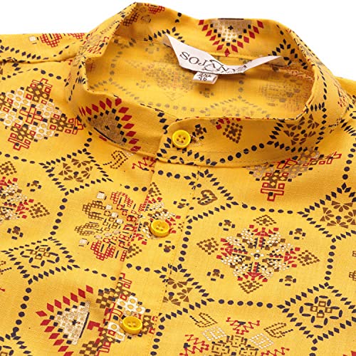 Kurta larga de algodón mehendi para bodas temáticas y celebraciones culturales masculinas 4