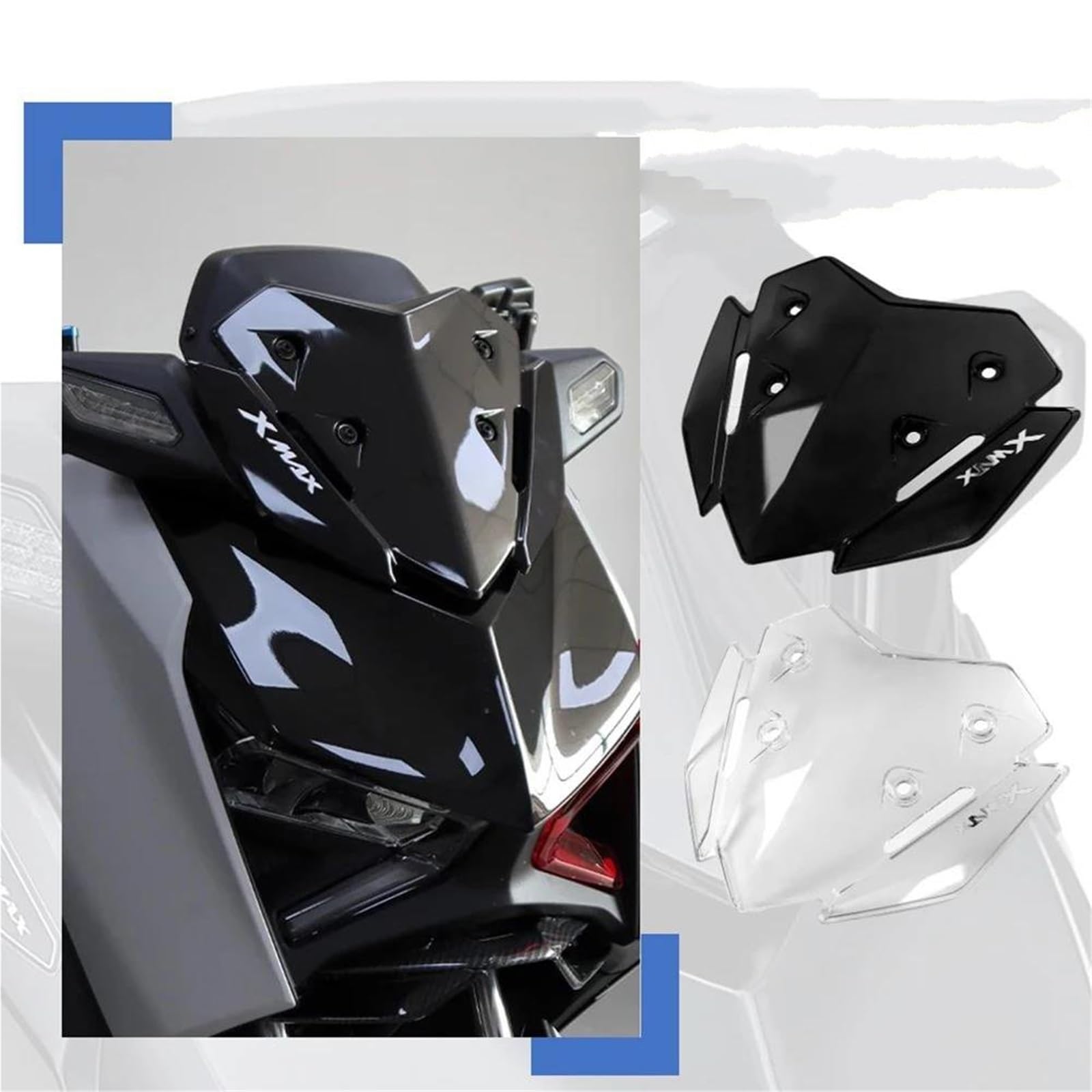 Motorrad Sport Windabweiser Für Y&amaha XMAX125 Tech MAX Xmax 125 250 300 X-MAX250 2023(Schwarz)