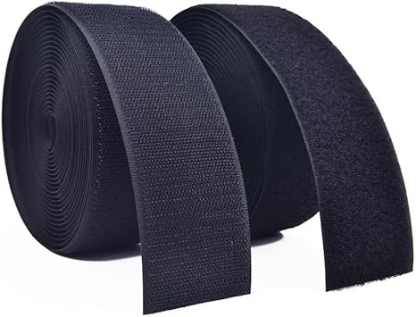 TEXACRO® by Velcro® Brand Companies - Cinta de coser (25 m, gancho y bucle, 50 mm), color negro