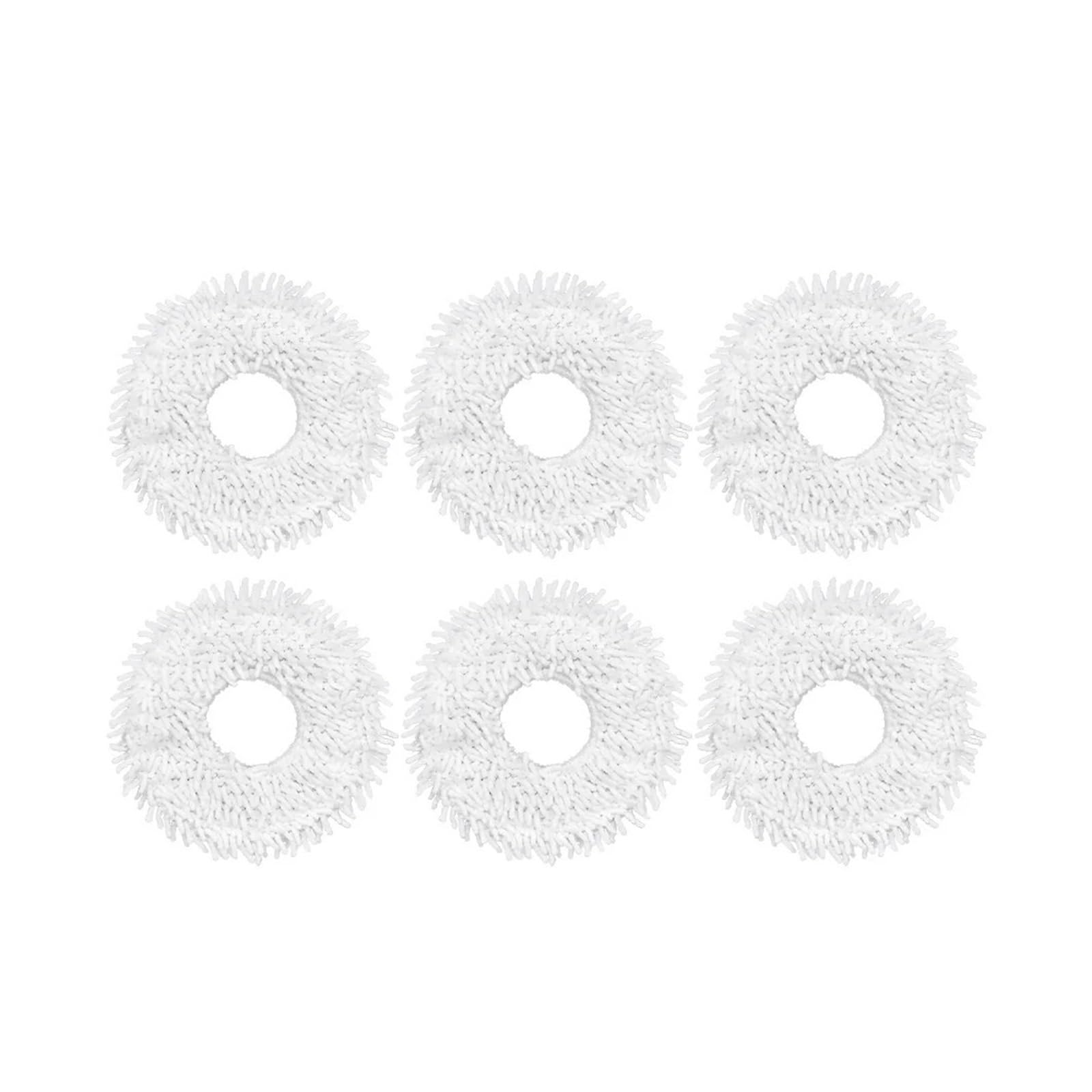 Pengchang Mop Pads Compatible With Eureka J15Pro Ultra /J12 Ultra Robot Vacuum Spare Parts Mopping Cloths Rag Accessories Replacements(White 6PCS)
