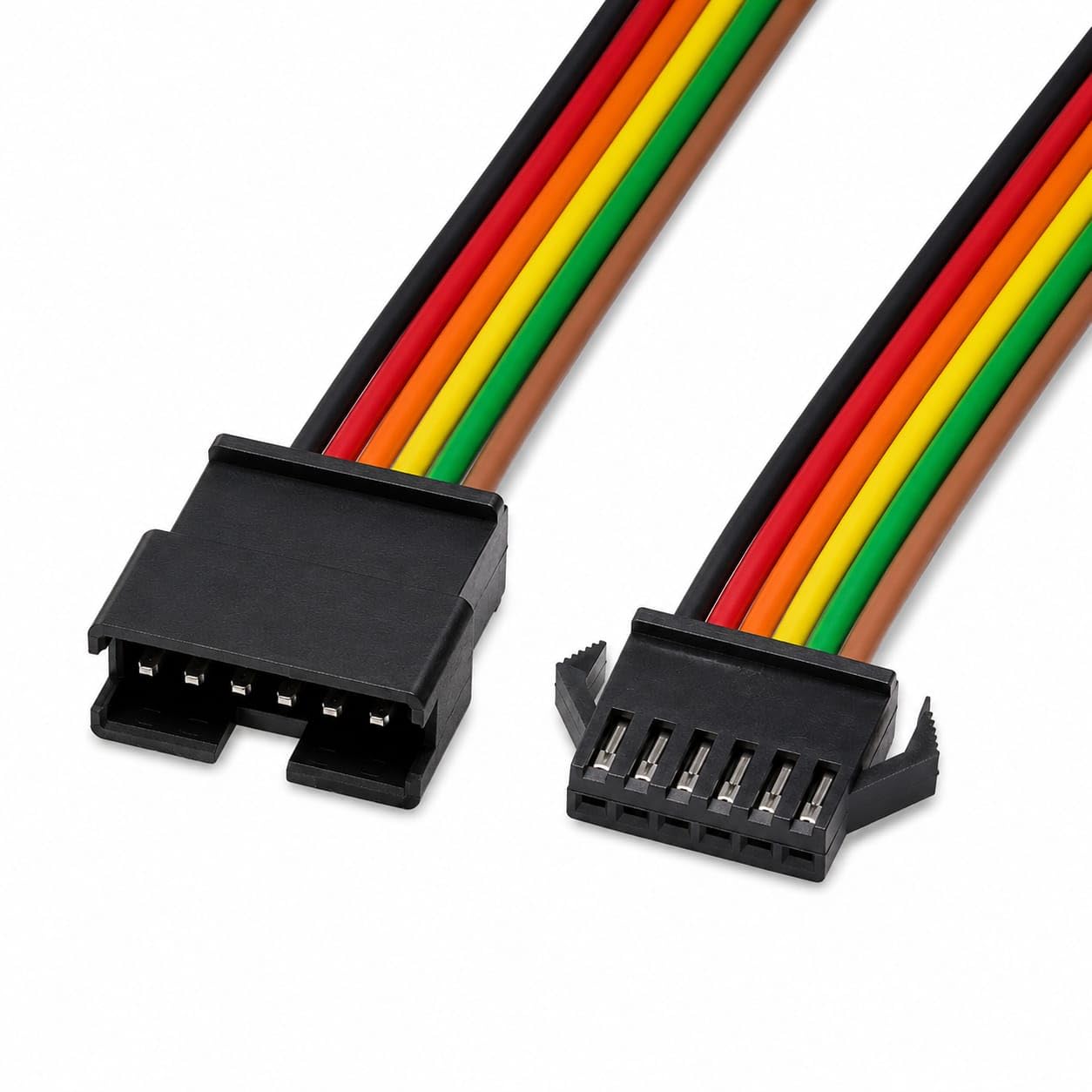 jst sm 6 pin plug male and female connector adapter with wire (pack of 1 pair)