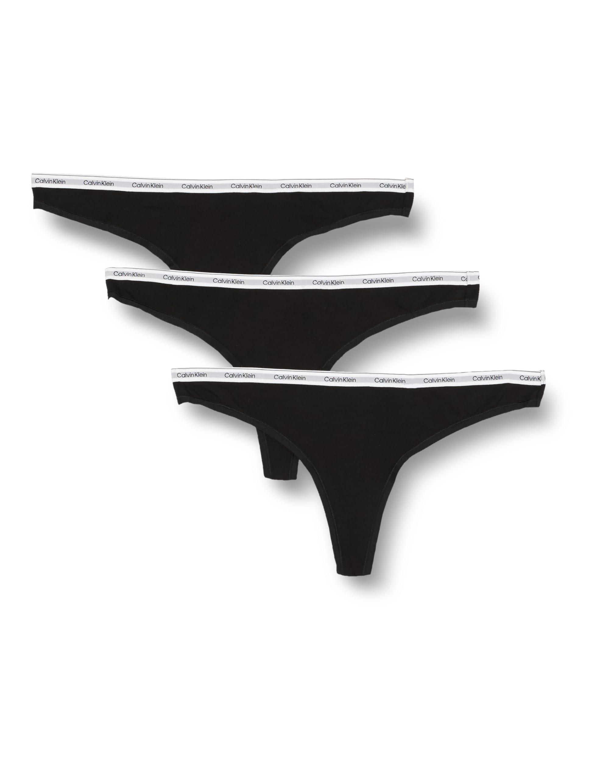 Calvin Klein Women Pack of 3 Thong Modern Logo Tanga, Black (Black/Black/Black), 3XL