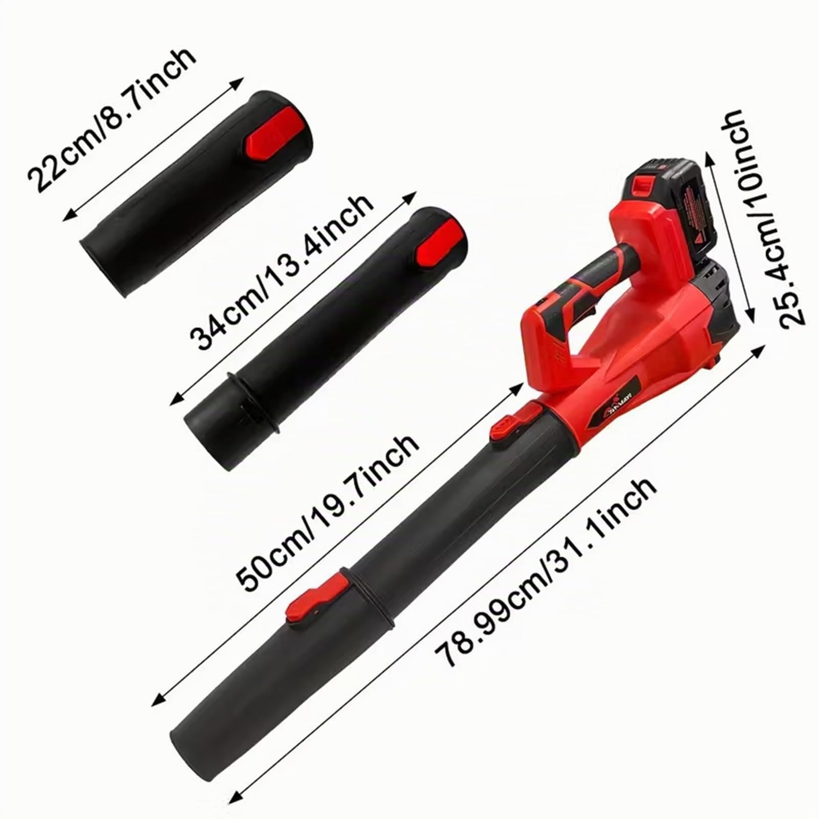 Votix Soffiatore a Batteria 21V Senza Fili con Batteria e Caricabatterie, 6 Velocità Fino a 210 km/h, Soffiatore di Foglie Potente per Giardino, Prato e Rimozione Neve