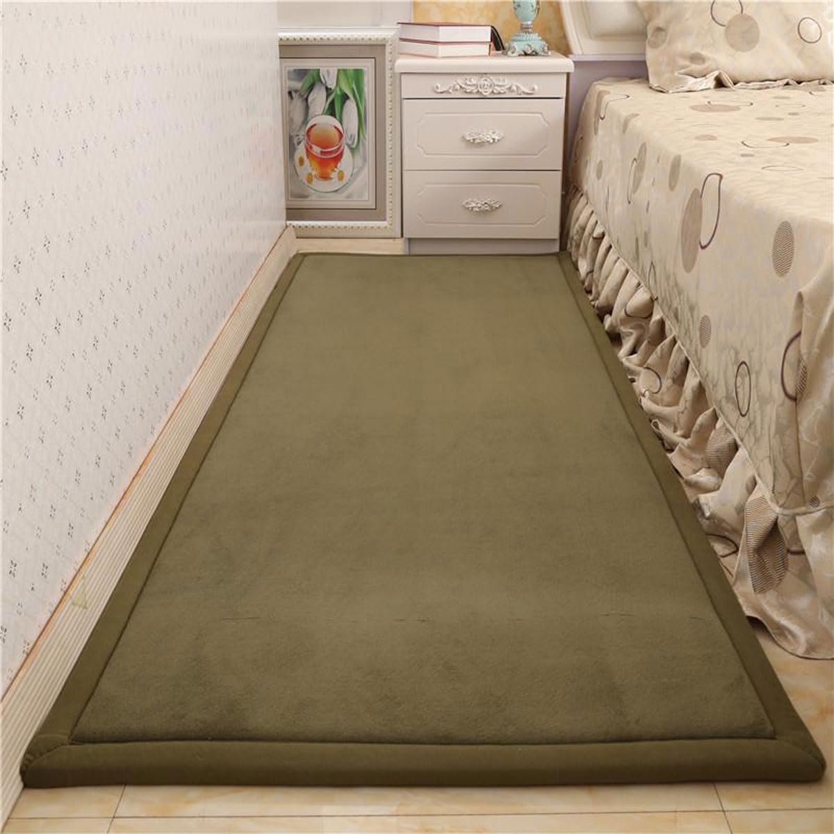 Dmkjdzsw Play Crawling mat for Nursery Baby, Extra Soft Activity Floor Mat for kids Playroom Bedroom-Olive Green-60 * 100cm