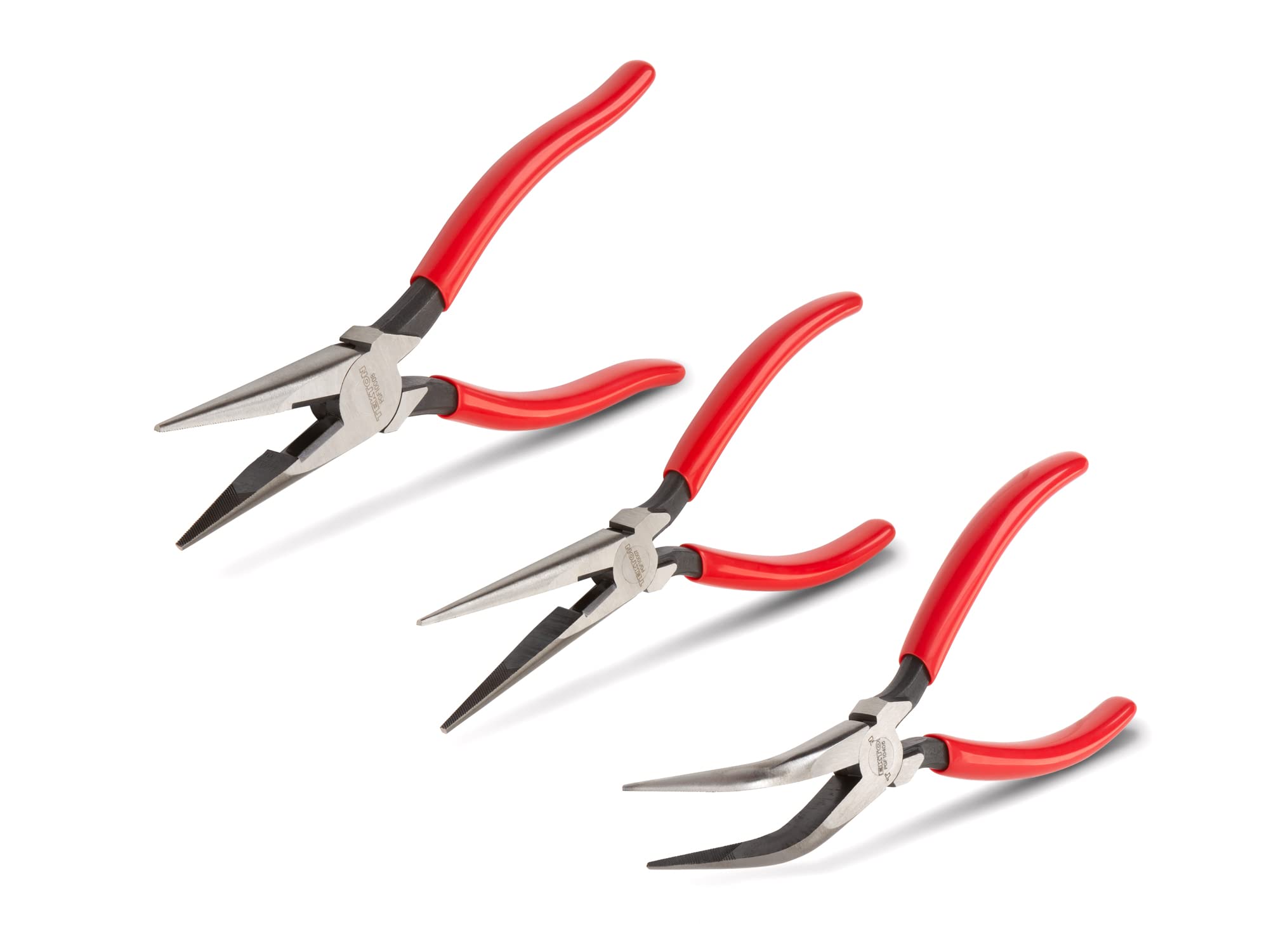 TEKTON Gripping Pliers Set, 3-Piece (Long Nose, Bent Nose), Copper, 3-Piece Long and Bent Nose Set