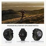Garmin Fenix 8-47mm, Solar, Sapphire, Carbon Grey Titanium with Black/Grey Silicone Pebbles - 7