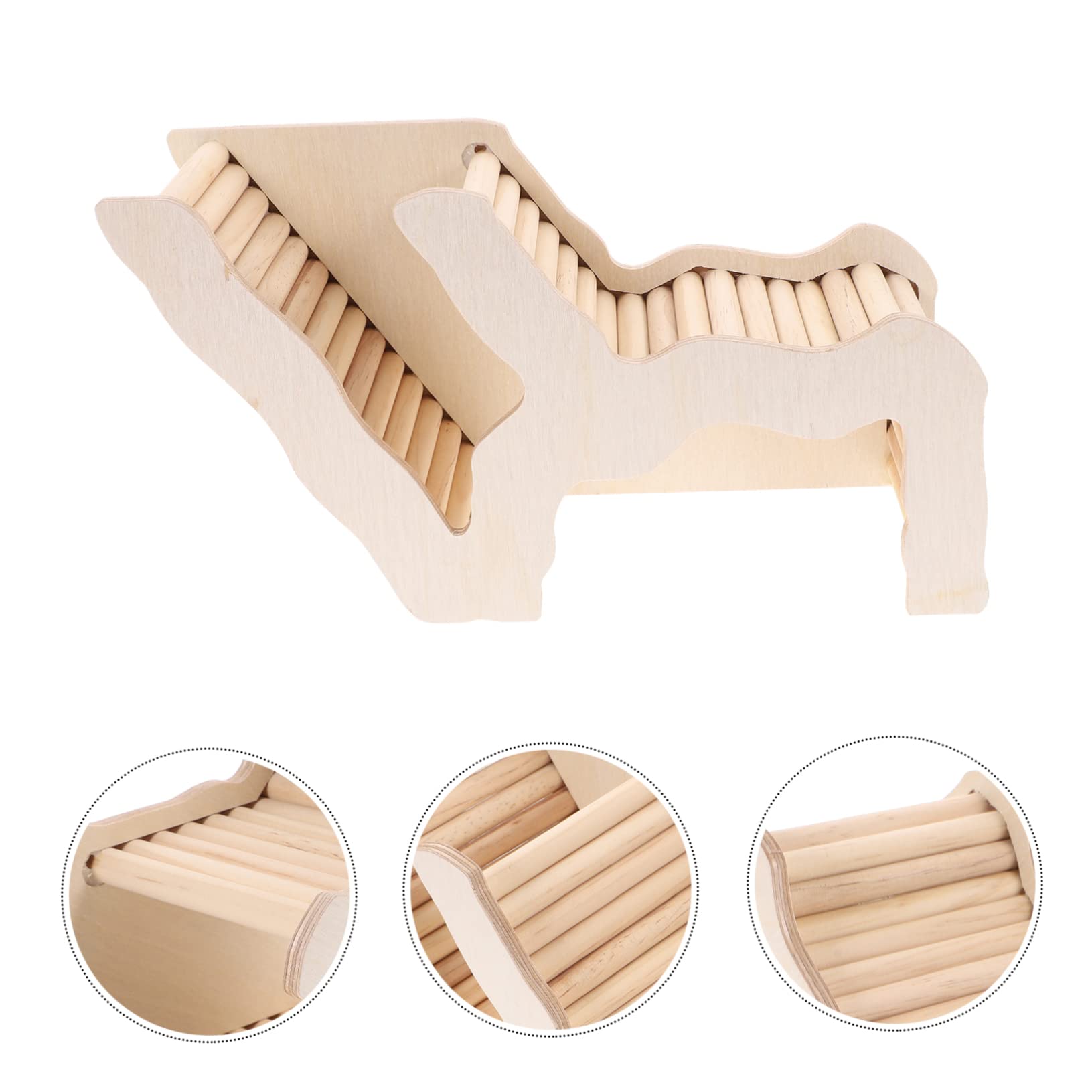 Abaodam Hamster Holzversteck mit Leiter aus Khaki Holz Geruchsneutral und Sicher für Kleintiere zum Schlafen und Selbstgemacht Dekoration im Käfig