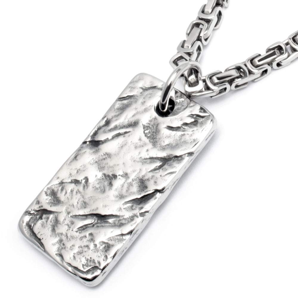 Edelstahl DogTag Route 66 Anhänger On The Way Silber Königskette Bikerschmuck Männerschmuck Geschenk