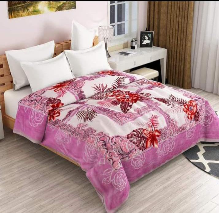 OMAJA HOME Supersoft Micromink Imported Heavy Stuff Double Bed Blanket for Heavy Winters |650 GSM Supersoft, Double ply Blanket, Warm, & Lightweight | Double 200x220 cm (Pink)