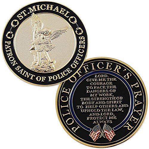 St. Michael Patron Saint of Police Officers Challenge Coin With Prayer
