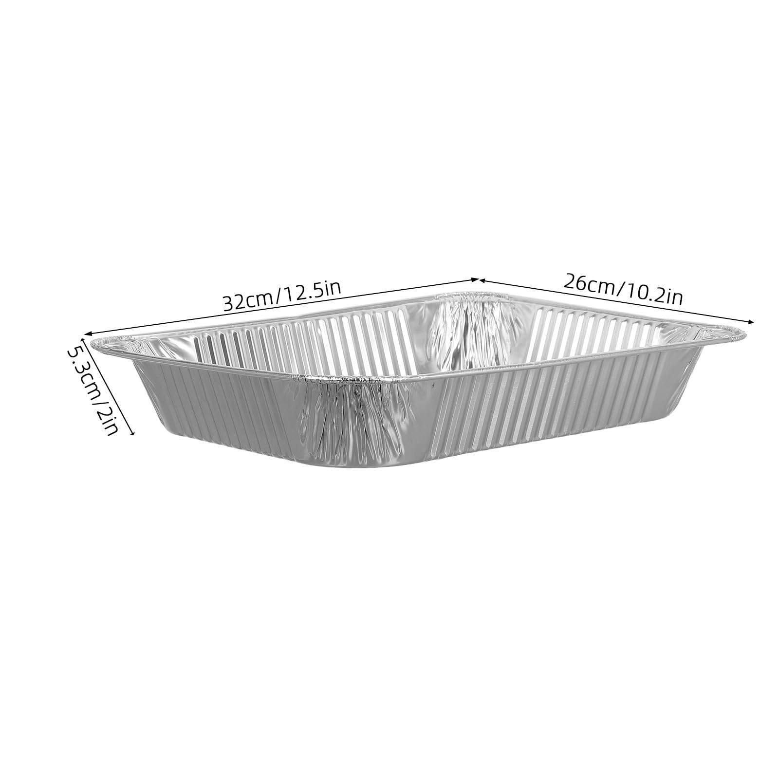 30 Bandejas Desechables de Aluminio Resistentes a Altas Temperaturas para Hornear y Almacenar Alimentos en Fiestas y Picnics, Capacidad 2850ml Color Plata