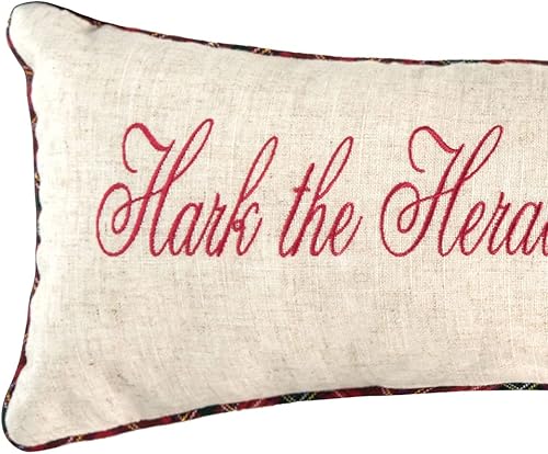 Miniatura 2 de C&F Home Hark The Herald - Almohada bordada de Navidad de 10 x 24 pulgadas para sofá, sillón o cama, 10 x 24 pulgadas, color marrón