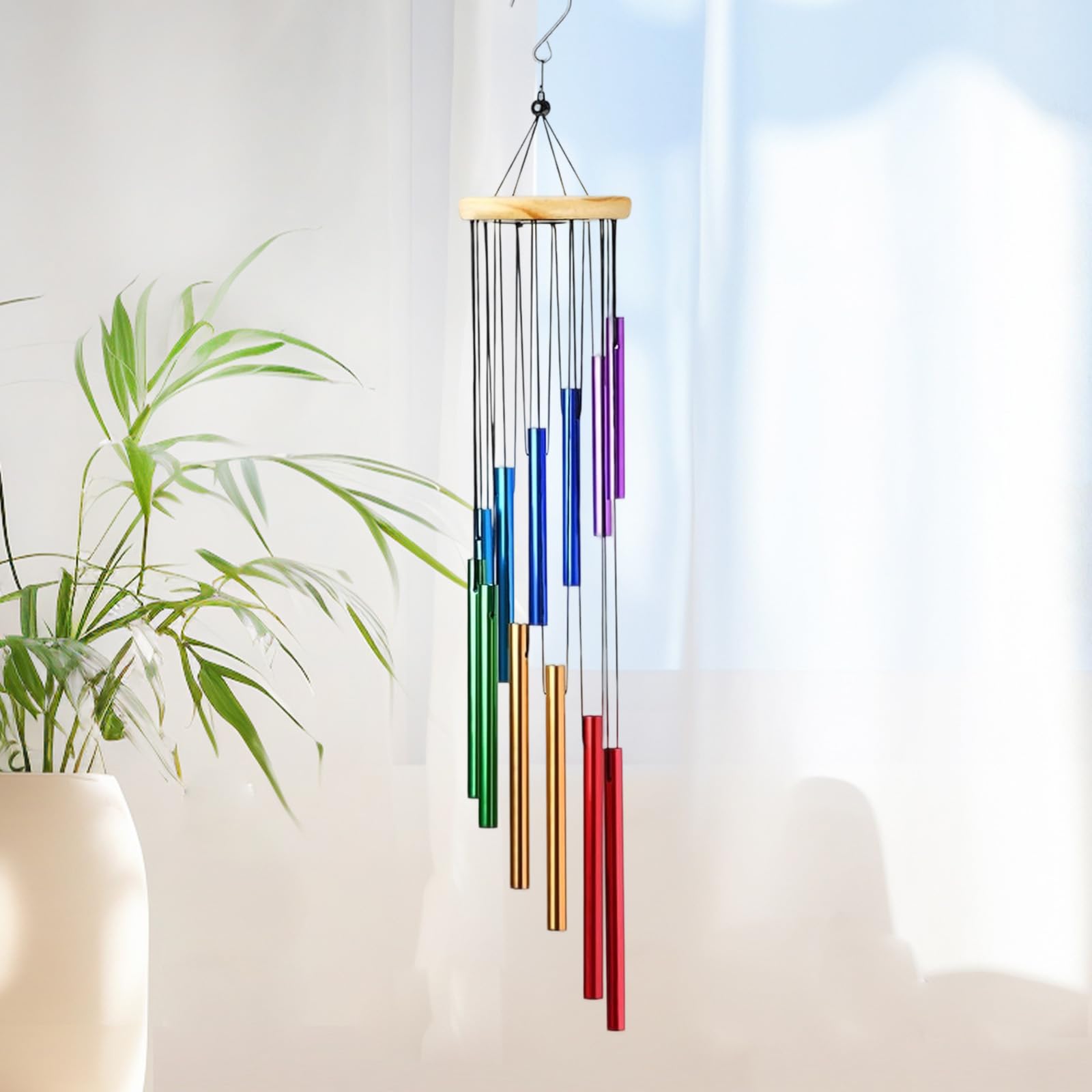 Campanelli Eolici Scacciapensieri per Esterni Metallo Campanelli a Vento 12 Tubi in Alluminio Campane a Vento Musicali Campanelli Eolici Tubolari