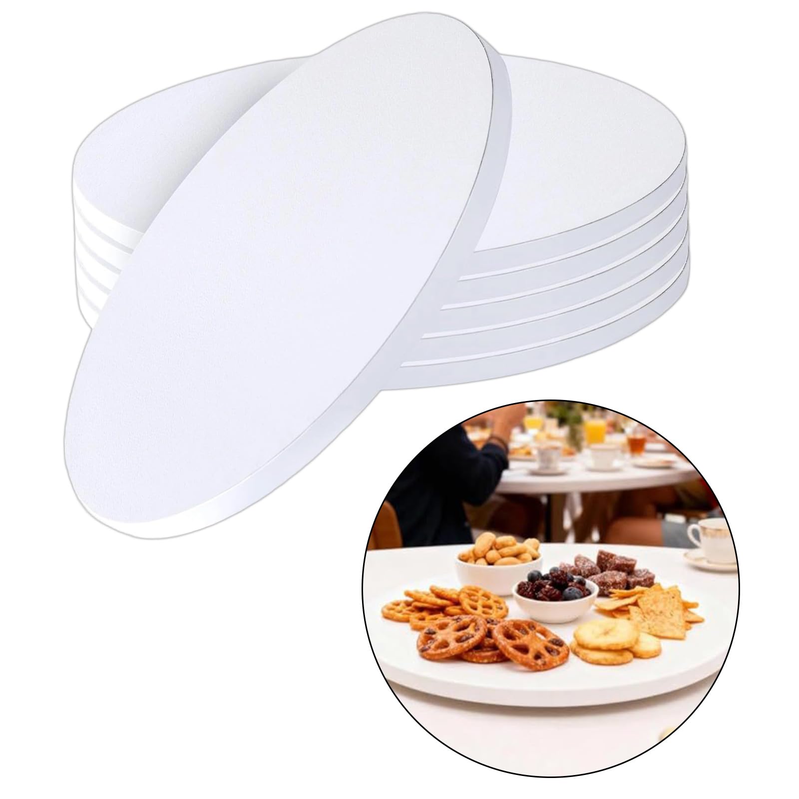 De 6 Supports à gâteaux Ronds élégants, Bases en Papier ondulé de qualité Alimentaire pour boulangers Professionnels et Planches à gâteaux de qualité Alimentaire à Usage Domestique