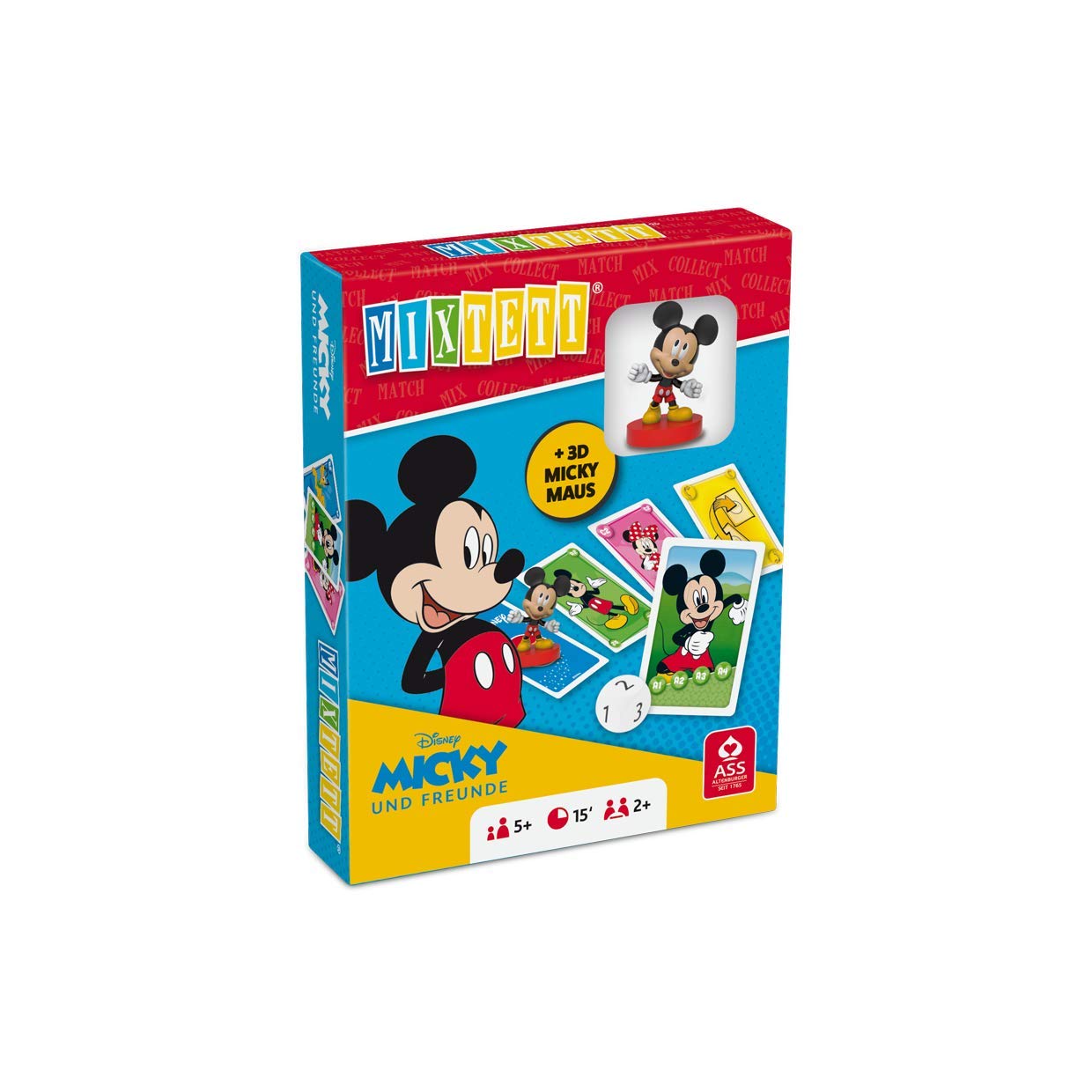 Disney Mickey & Friends Mixtett Card Game with Mickey Figure, Mixtett - Mickey, 9.5 cm x 2.8 cm x 12.2 cm