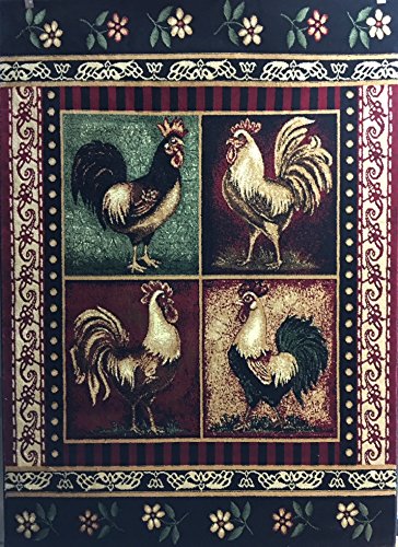 Rooster Style Area Rug Lodge L-379 (3 Feet 10 Inches X 5 Feet 1 Inch) #TOP29