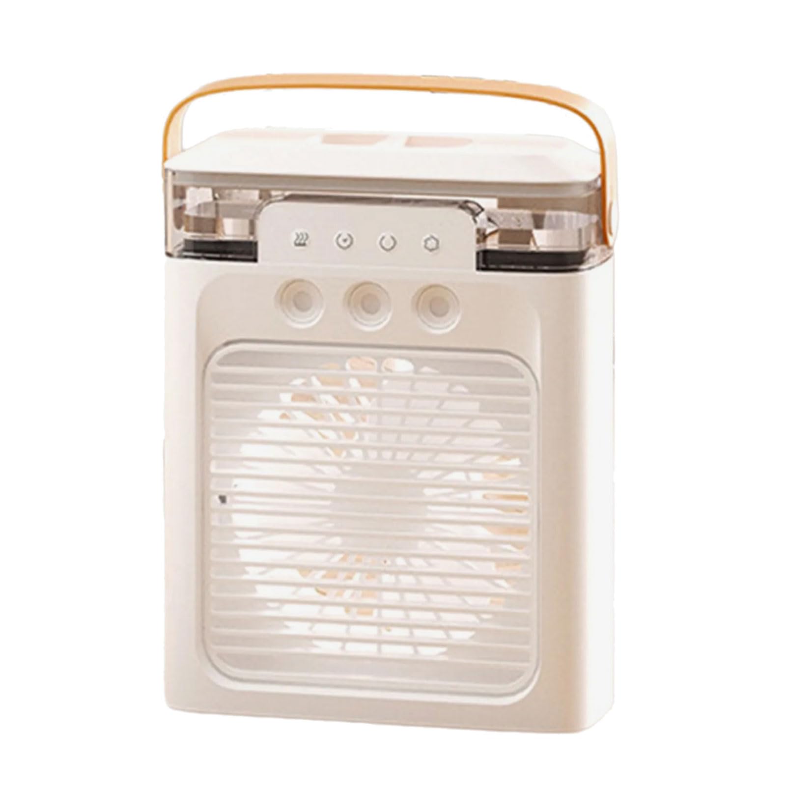 Uqezagpa White 3 Hole Portable Air Conditioning Fan Rechargeable Desktop Cooling Fan 3 Speeds Humidifying Table Perfect For Own Use Usb Rechargeable Cooling Quiet Misting