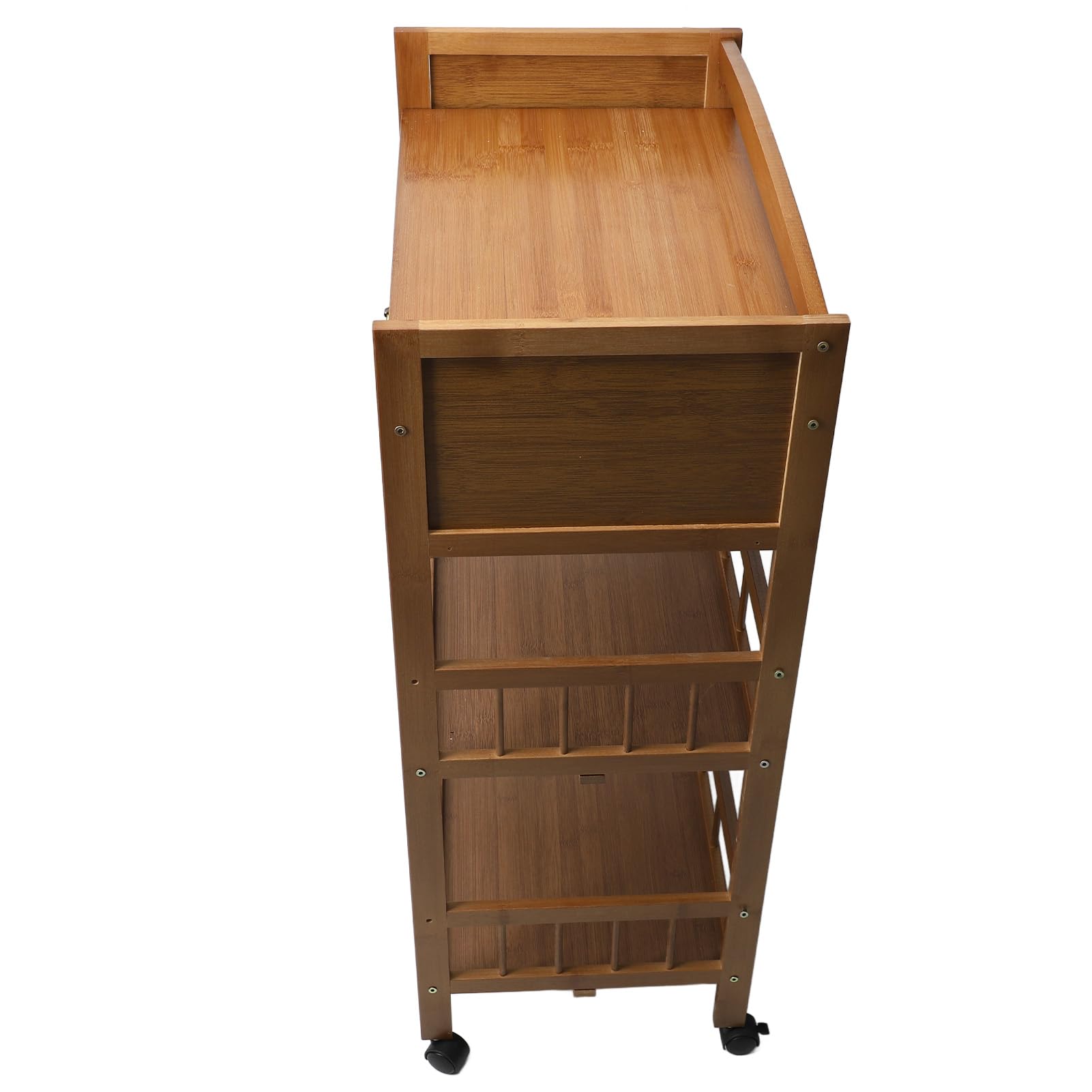 Carro de Servicio Móvil Carro de Mesa de té Elegante con Ruedas para Reuniones Familiares Solución de Almacenamiento Elegante Bambusoideae 31.5x19.7x11.8in