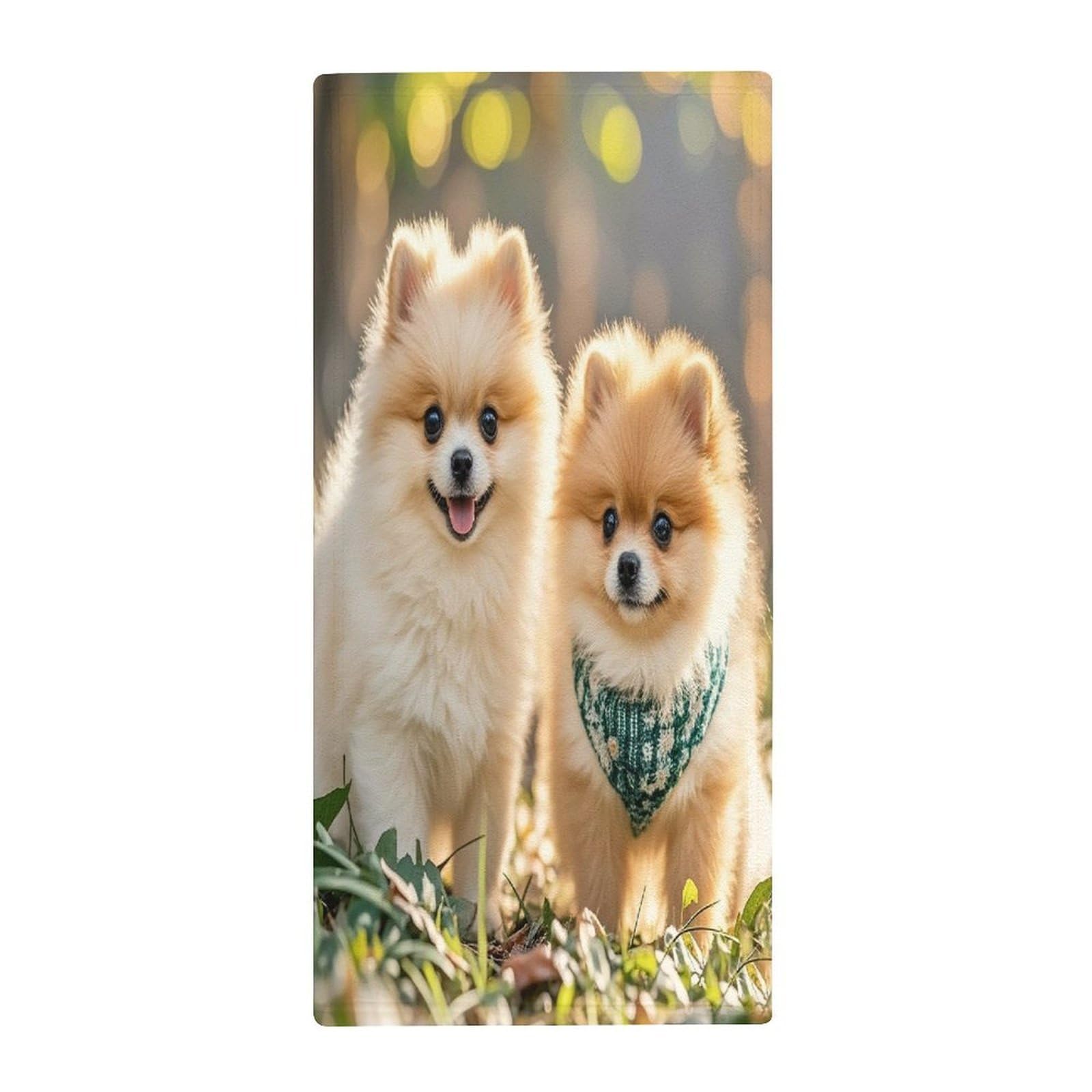 FekiLoot Pomeranians Puppies Bath Towel Super Soft Highly Absorbent Bath Towel Fashion Quick Drying Bathroom Towel Soft Large Fingertip Towels for Bathroom Gym Travel Camp Pool