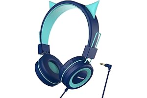 SIMJAR Kids Cat Ear Headphones: Foldable & Adjustable for Learning and Fun