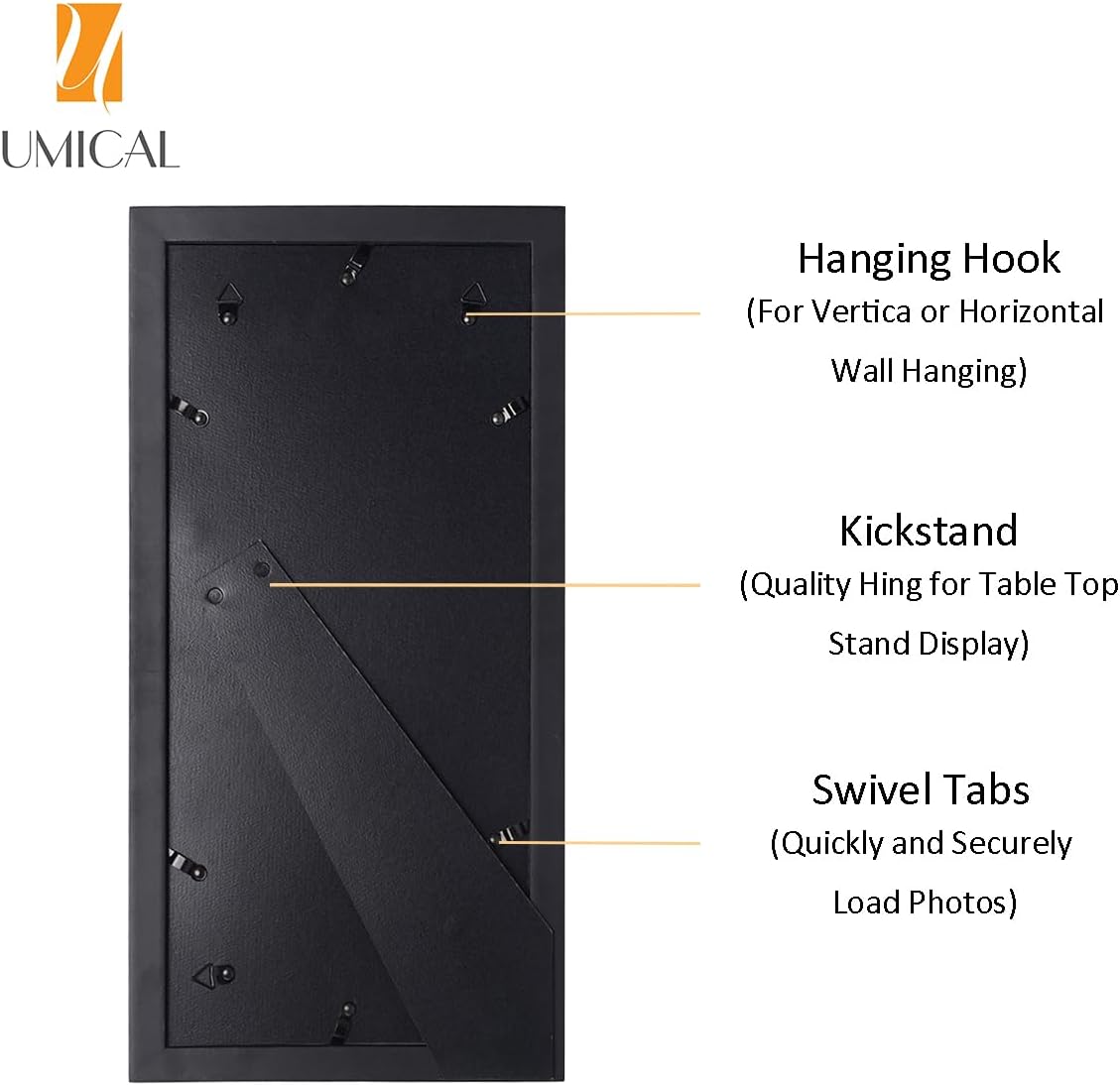 5x7 3-Opening Collage Picture Frame with Shatter-Resistant Glass & Black Wood Photo Frames for 5x7 Inch Pictures Display Made for Tabletop Stand and Wall Mounting - Image 6