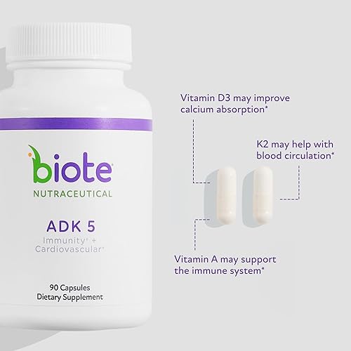 Miniatura 2 de Biote Nutraceuticals - ADK 5 - Inmunidad + Cardiovascular (90 Cápsulas)