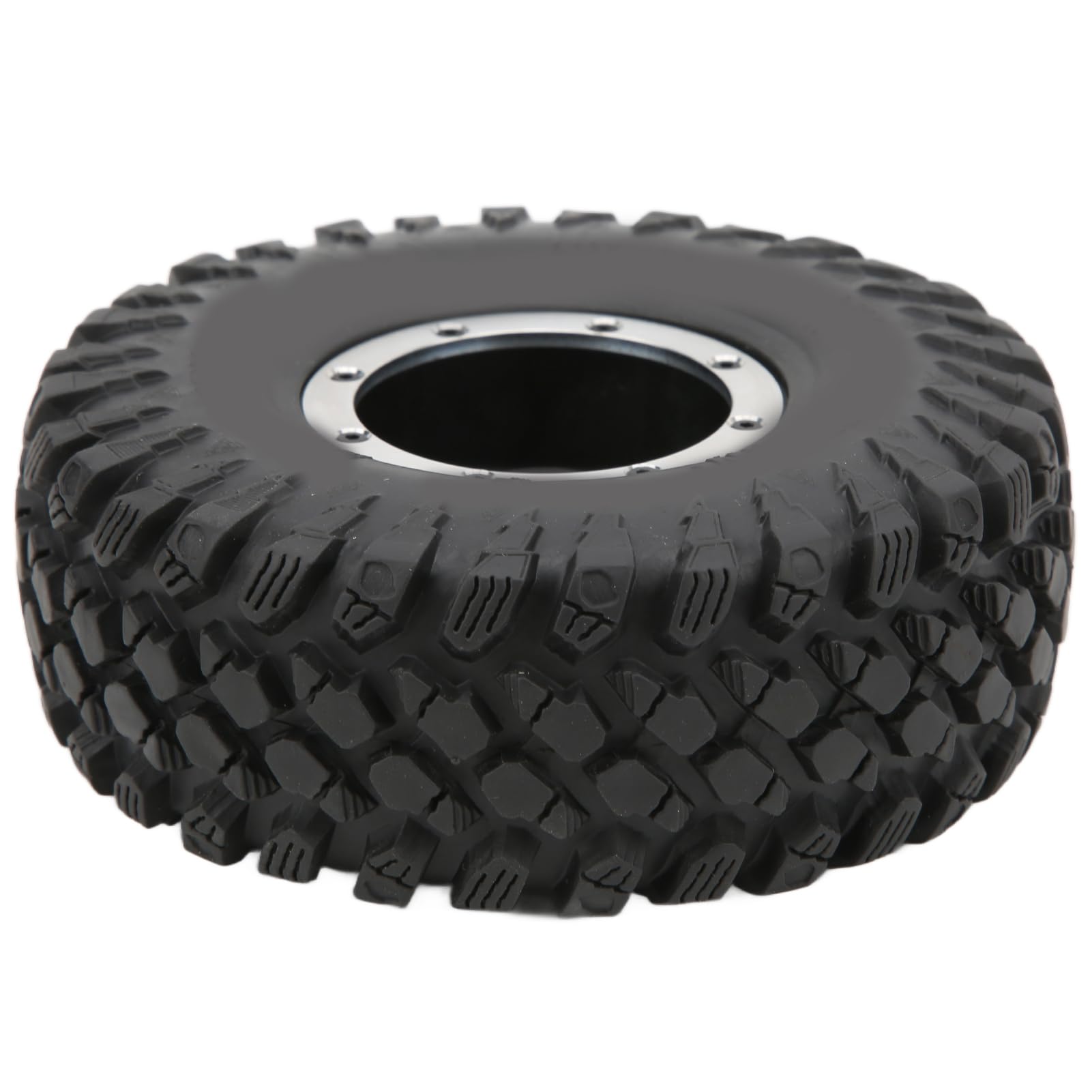 HUIOP Gumowe Opony Samochodowe RC Czarna Piasta Koła ze Stopu Aluminium, Długotrwała odporność na Zużycie, 4 szt. Dla Właścicieli Samochodów SCX10 RR10 WRAITH 90048 1/10 RC