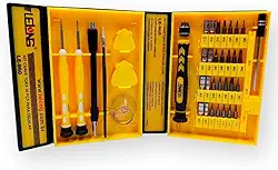 KIT COMPLETO DE CHAVES PARA ABRIR E REPARAR CELULAR COM 36 PEÇAS COM PINÇA E PALHETAS PARA IPHONE, IPAD, SAMSUNG, MOTOROLA UNIVERSAL COM MALETA