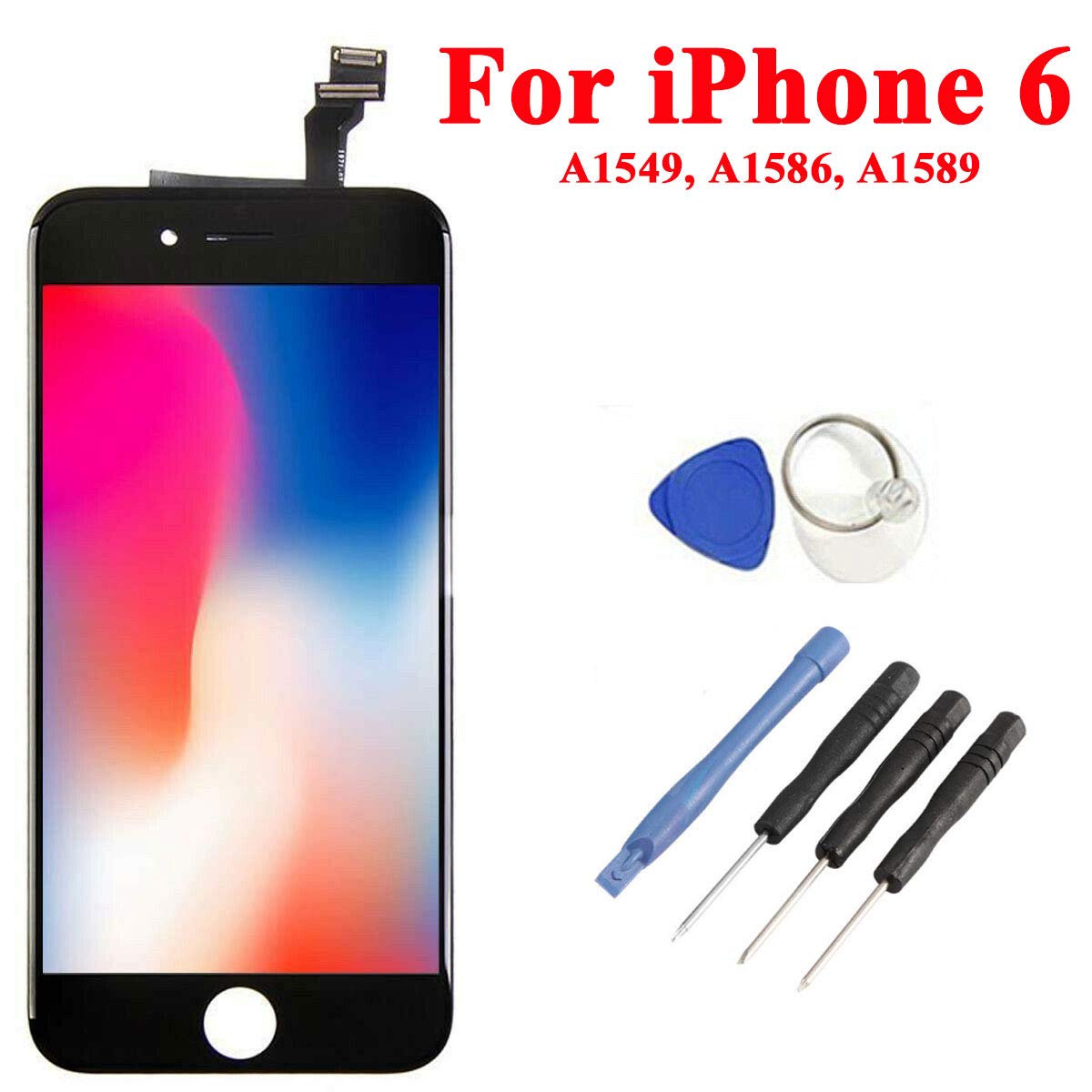 LuckyShop Screens Compatible for iPhone 6 Black LCD Display Touch Screen Digitizer Assembly Replacement with Full Repair Tools