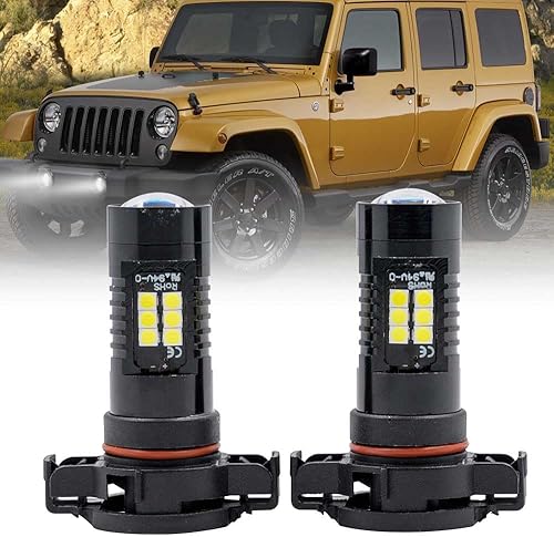 NSLUMO PSX24W 2504 12276 Bombillas LED antiniebla para 2010-2022 J'eep Wrangler JK JL Grand Cherokee 6500K xenón blanco superbrillante PSX24 LED