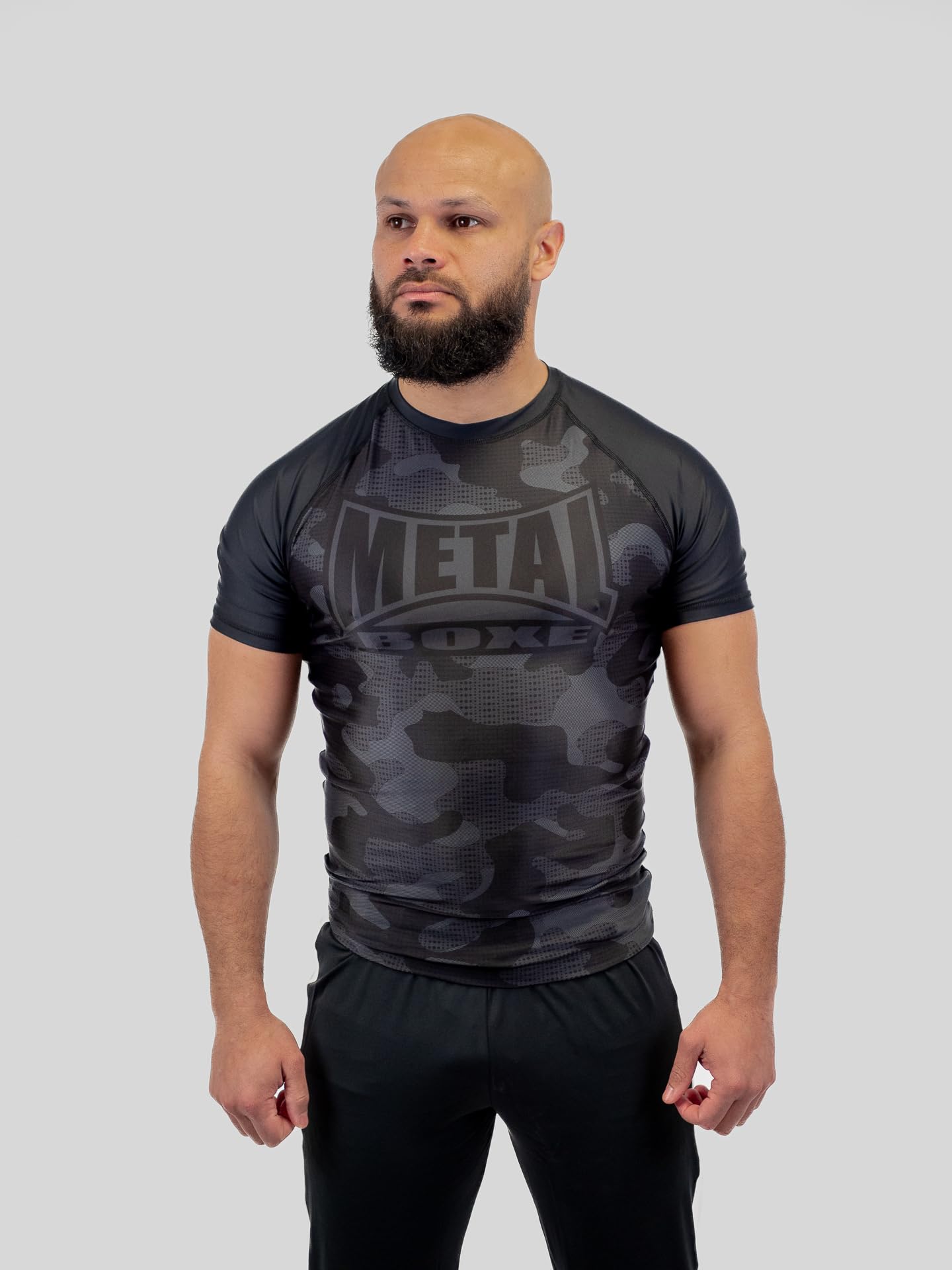 METAL BOXE Rashguard Homme Camo Noir XXL