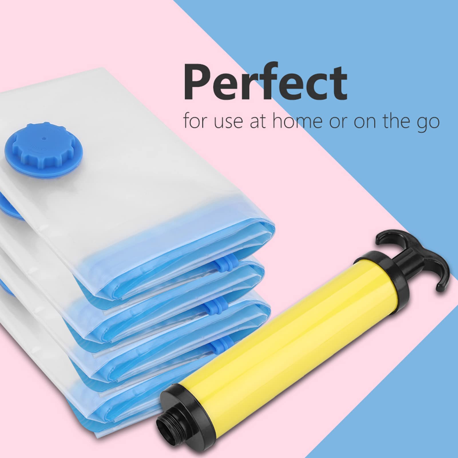 Sacchetti salvaspazio per compressione sottovuoto con pompa manuale, organizer da viaggio per vestiti, 60 x 80 cm (60x80 cm)
