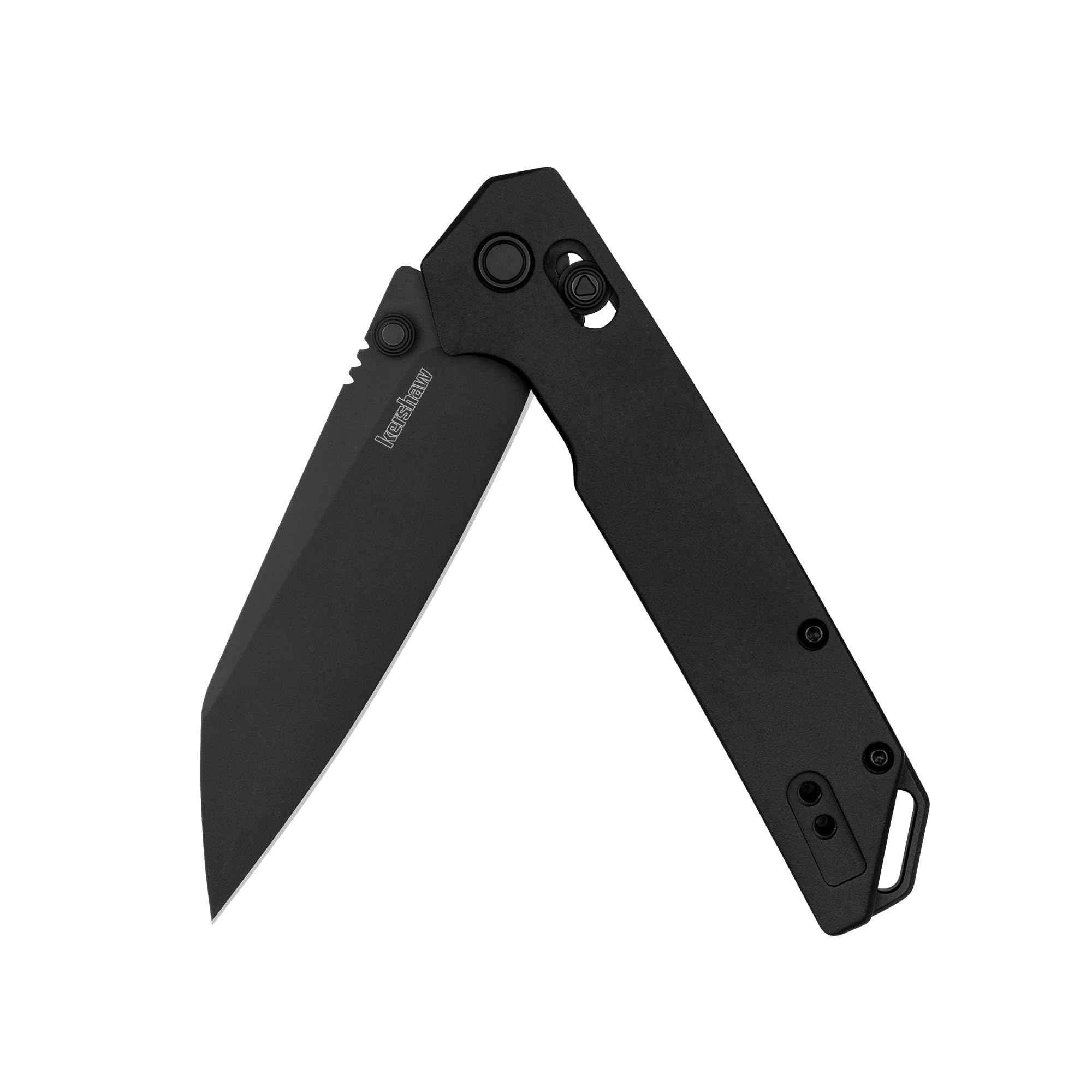 Kershaw Iridium Reverse Tanto Folding Pocket Knife, Sleek 3.4 inch D2 Steel Blade, DuraLock Locking Mechanism, Aluminum Handle, Designed in the USA (Black Aluminum/Black)