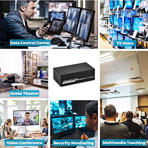 TCNEWCL VGA Splitter: 1 PC zu 4 Monitore, 4 Port VGA Verteiler für Home oder Theater, 200 MHz, 1920 x 1440 – Bild 6