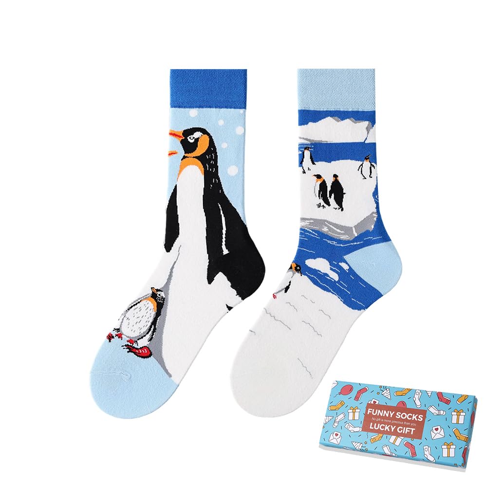 Calcetines Divertidos Unisex para Mujer y Hombre con Diseños Asimétricos en Par - Temas Animales, Comida, Fruta, Deporte y Arte en Algodón - Ideal para Regalos — view 164