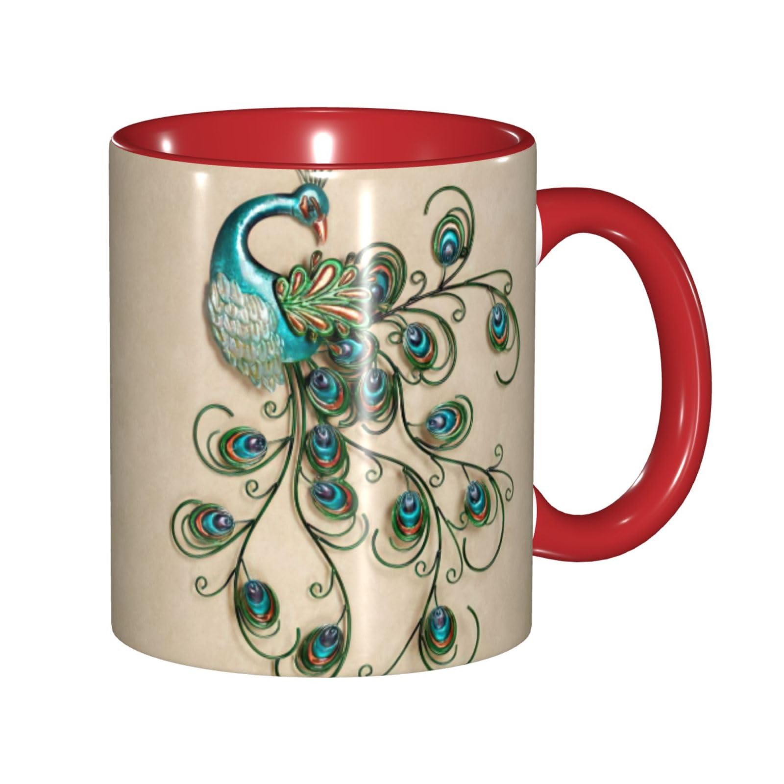 Tasse à café en céramique paon idéale pour un réveil cocooning ou une pause bureau