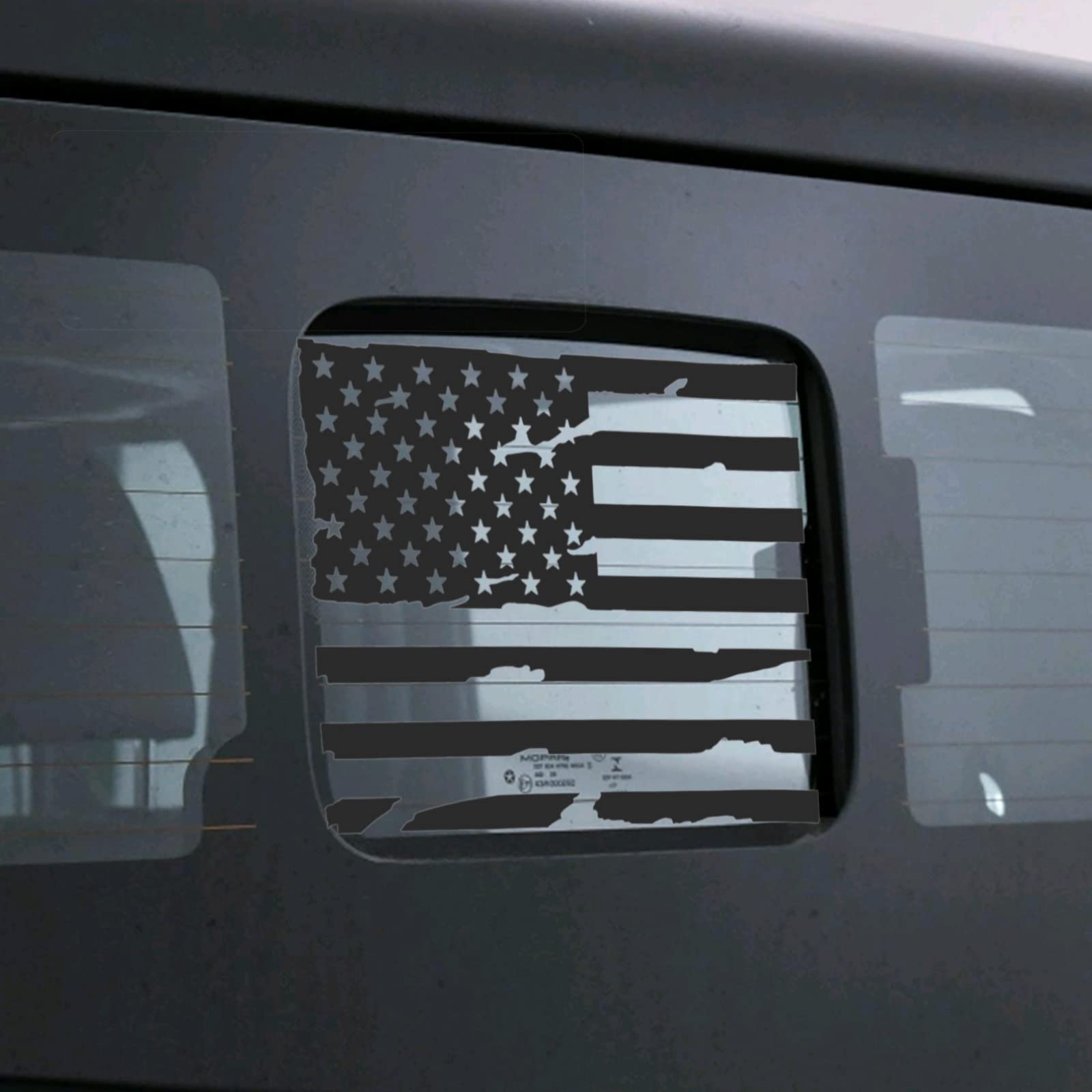 Alicatong Compatible with Jeep Gladiator JT 2020 2021 2022 2023 2024 Rear Middle Back Center Sliding Window American US Flag Vinyl Decals Accessories