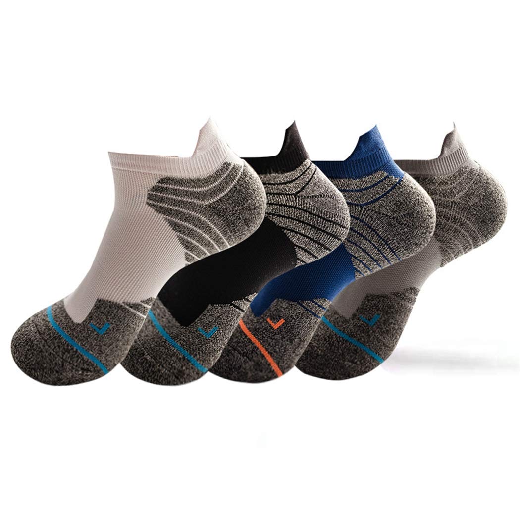 SOWUNO Men Running Socks Soft 4 Pairs Ergonomic Fashion Warm Breathable Non-slip Athletic Socks Athletic Hiking Trekking Camping