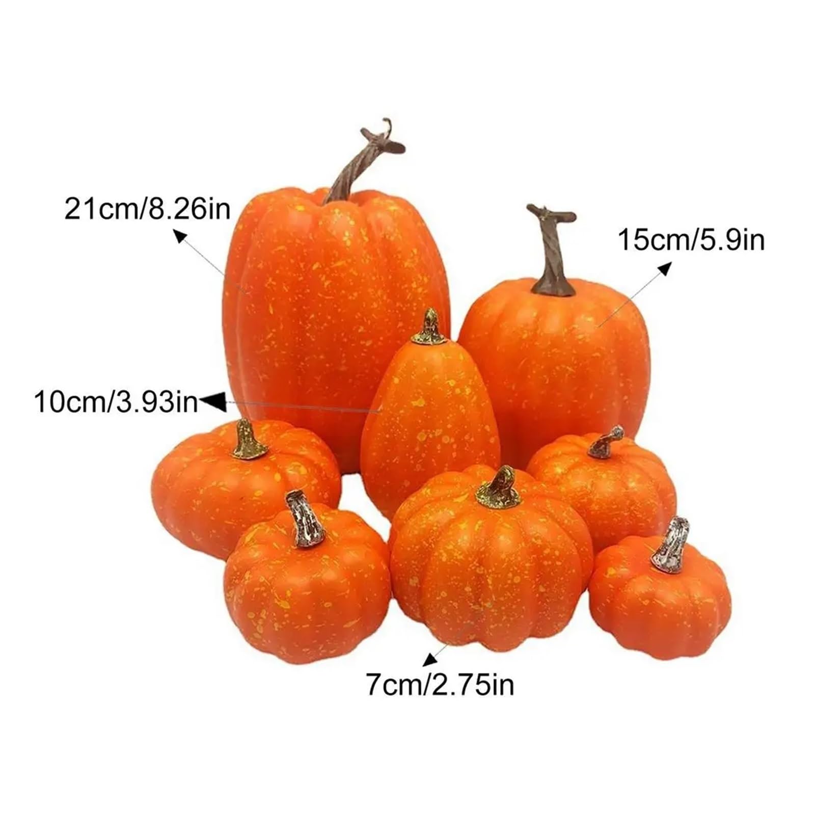 Wshao store Sztuczna Dynia Halloween Ozdoba Dekoracyjna Miękka Nadziewana Dynia 8 Szt. Fałszywa Pianka Dynia Kreatywna Ozdoba Na Biurko Impreza