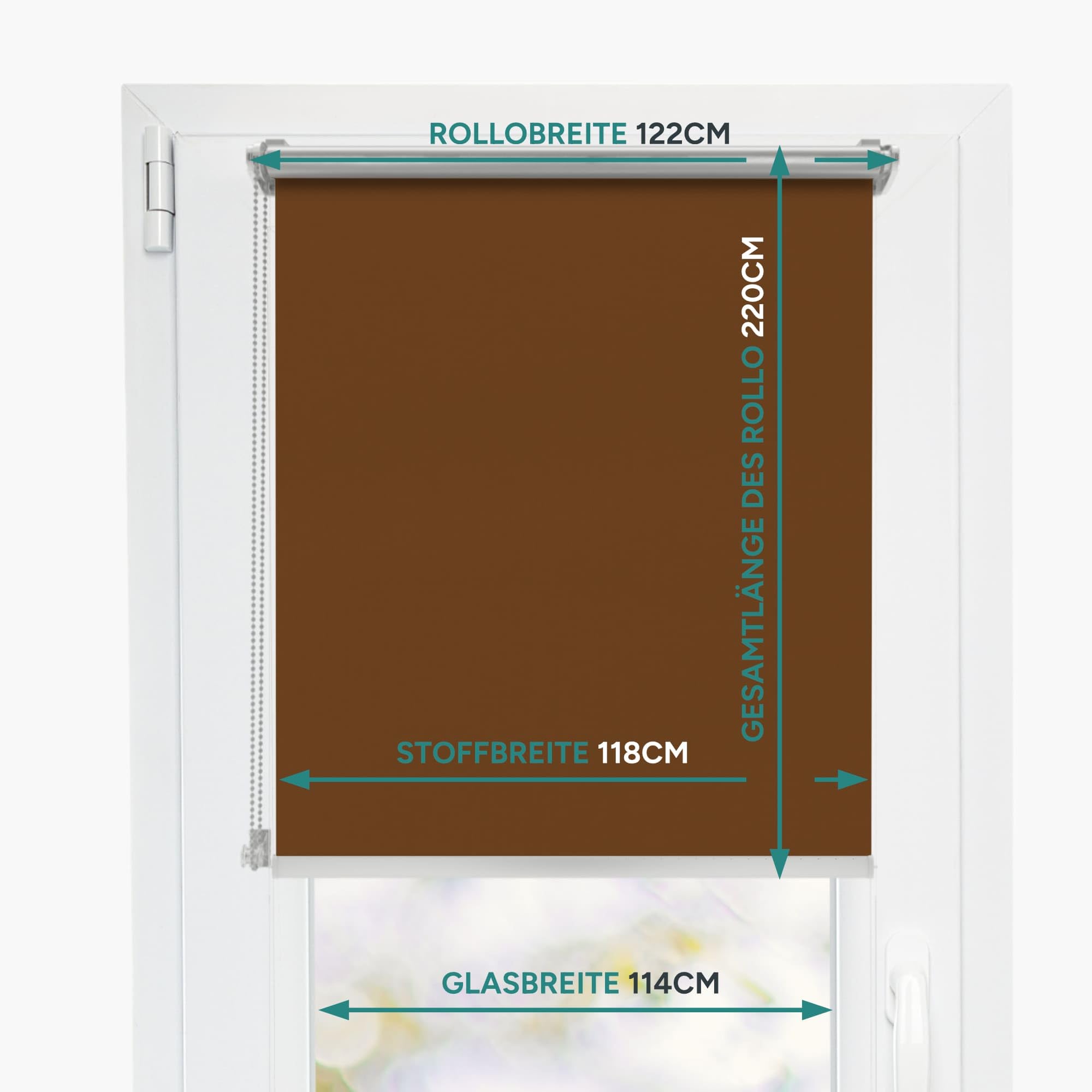 Estika Store d'obscurcissement sans percer, Largeur Tous Les 1 cm - 118 cm x 220 cm - Brun - Stores Thermiques, Protection Solaire pour fenêtres à l'intérieur