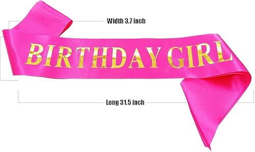 Miniatura 7 de MGJSRNH Banda de cumpleaños para niña con lámina dorada, banda rosa satinada suave para mujer, decoraciones de feliz cumpleaños para dulces 16, 18,