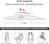 Vista 3 de Dr. Foot's Arch Support Shoe Insoles for Flat Feet, Gel Arch Inserts for Plantar Fasciitis, Adhesive Arch Pad for Relieve Pressure and Feet Pain- 3